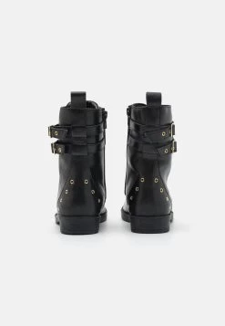 Friboo Leather Booties - Veterboots - Black -Friboo ce3677e3fb4f4602a732ba52cd39d853