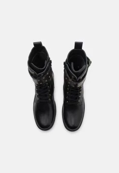 Friboo Leather Booties - Veterboots - Black -Friboo db4f3a6f5b284595a46485609dd4d32d